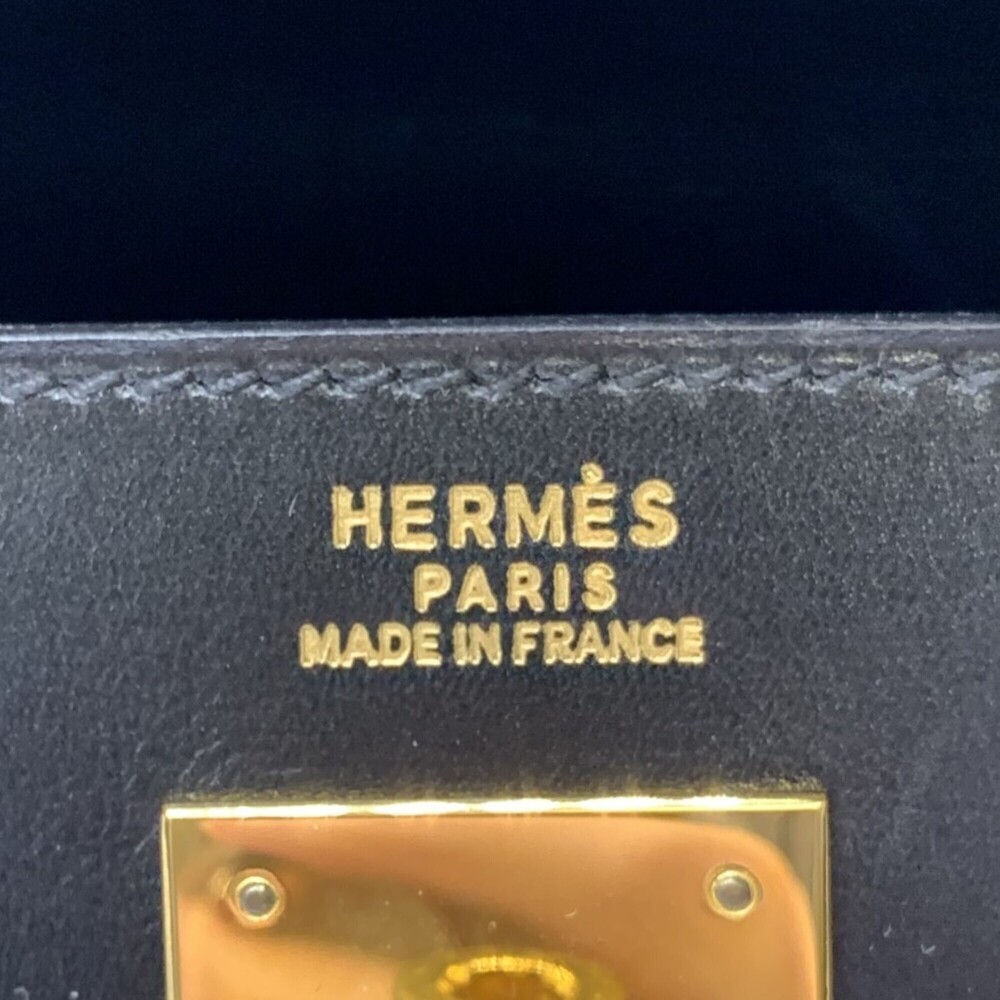 HERMES Kelly 32 Handbag, Sellier stitching, ○Y stamp, Box calf leather, Black... - Picture 10 of 12